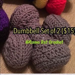 Stuffed crochet dumbbells toy (set of 2)
